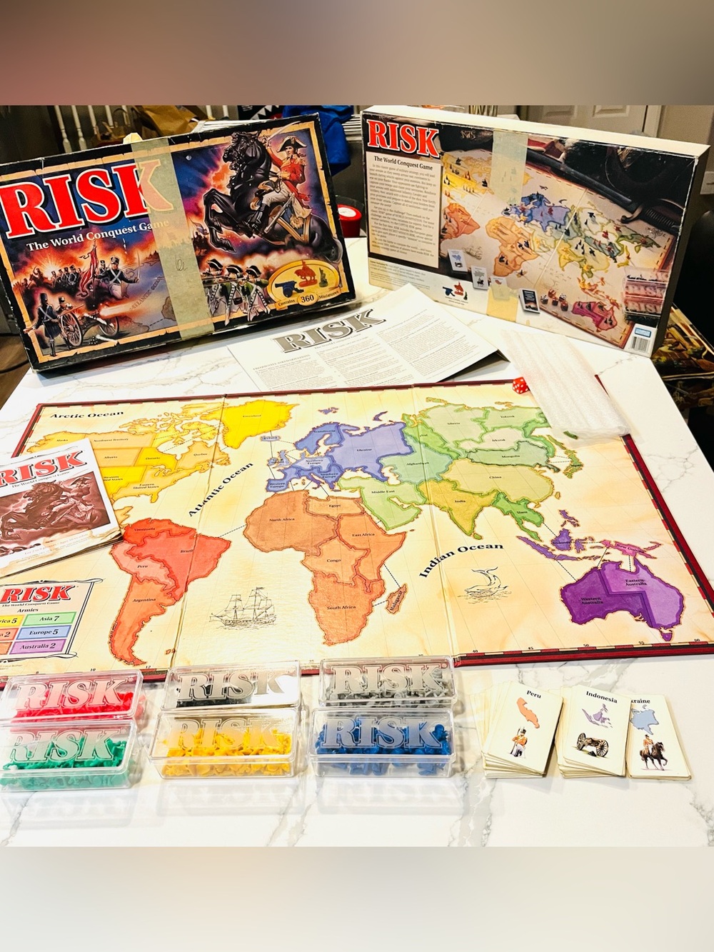 Vintage RISK Board Game - Colorful World Map